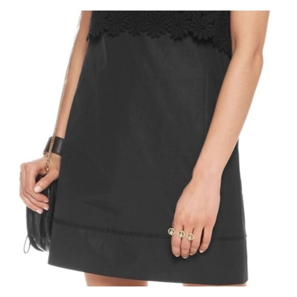 See by Chloe Daisy Crochet Overlay Black Dress Retro A-Line Floral 38 Medium - Picture 4 of 16